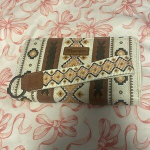 WRANGLER AZTEC PRINT CANVAS WALLET